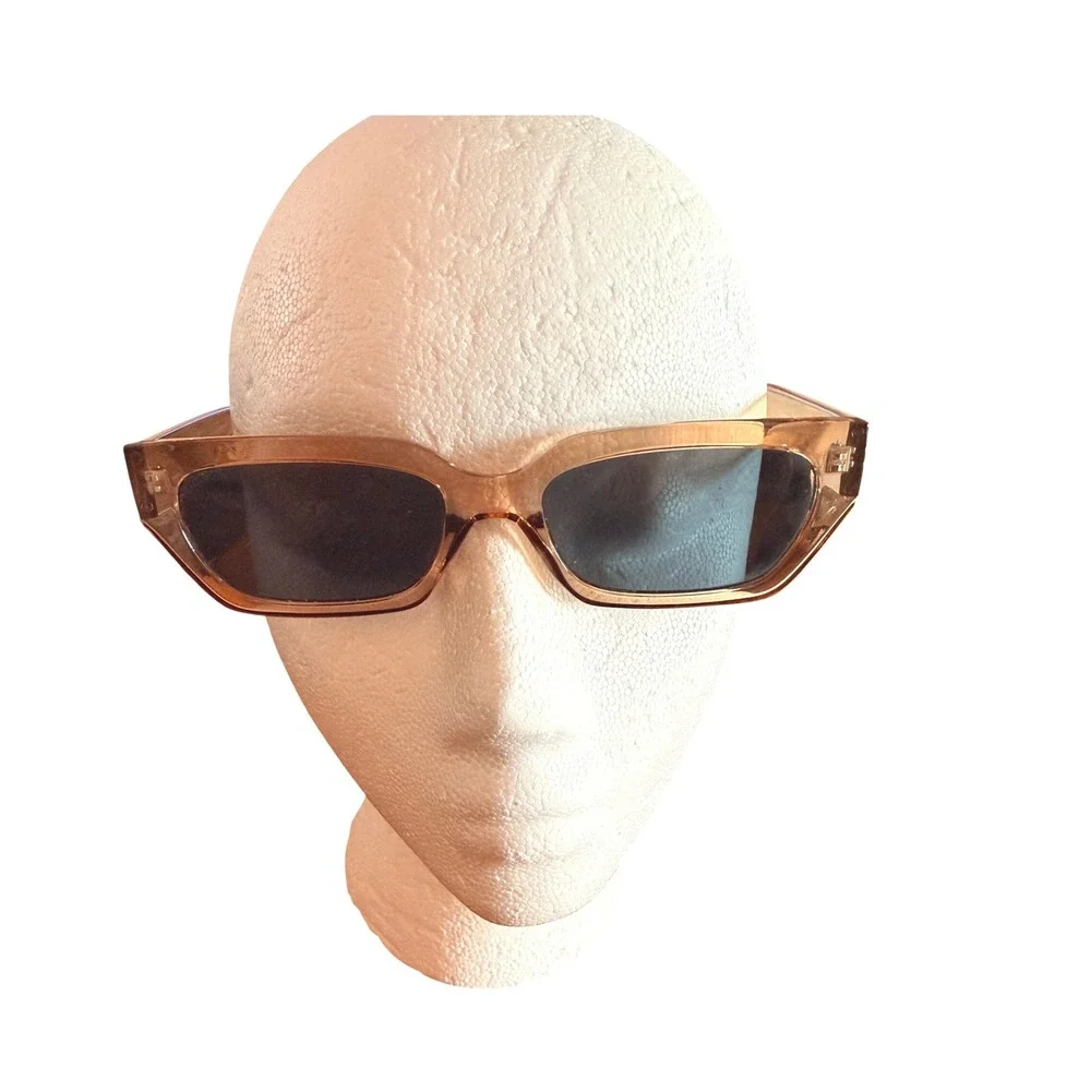 Cotton On Razor‎ Sunglasses Amber Translucent Rectangular Slim Frame Women